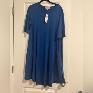 NWT Philosophy Mini Knit CasualStretchy Swing Dress in Stormy Seas Blue